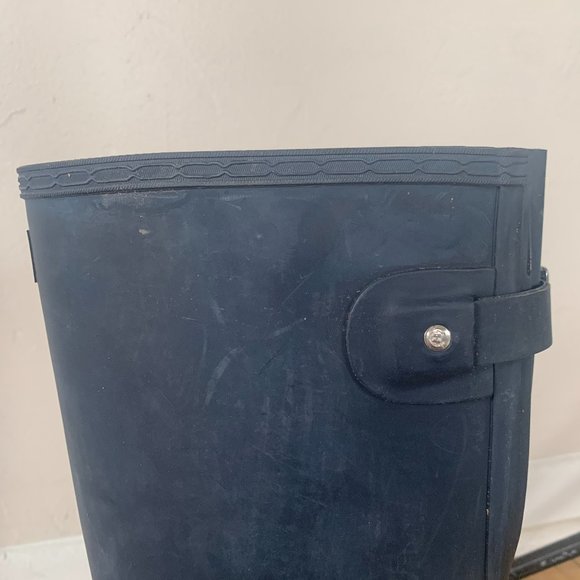 Tall Navy Hunter Wellington Boots 6M/7F - Picture 6 of 11